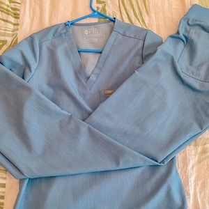 Figs Heather Indigo Scrub Set